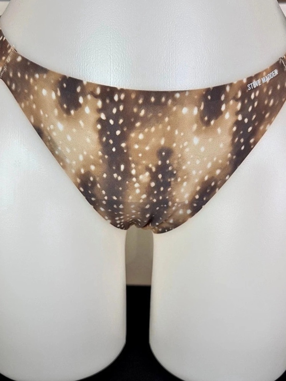 Steve Madden RN 11122 Animal Print Bikini Bottom in Brown & White Size Medium - Picture 3 of 4